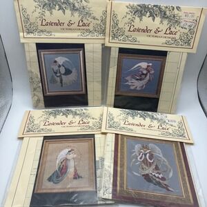 Lavender & Lace Victorian Designs Cross‎ Stitch Patterns Angels Lot of 4 New